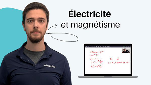 Tuteur du cours électricité de magnétisme pour les étudiants du cégep, avec exemple du cours sur un ordinateur portable